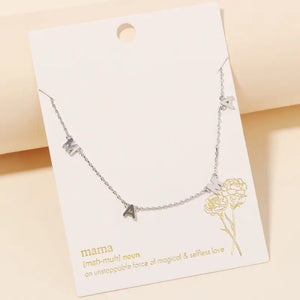 Dainty Mama Necklace Silver