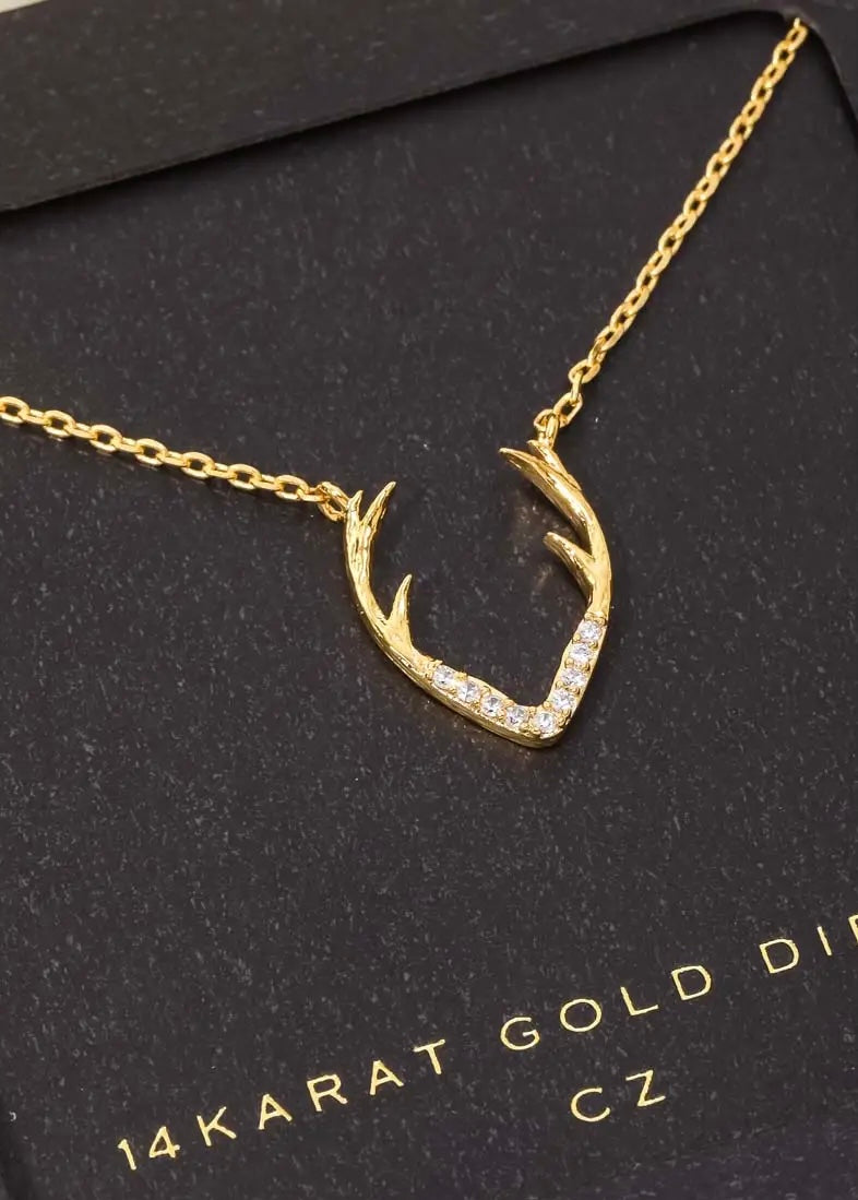 Antler Necklace Gold