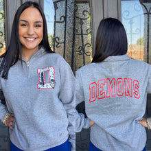 Load image into Gallery viewer, DUNCAN DEMONS 3/4 Zip Sweatshirt Front/Back
