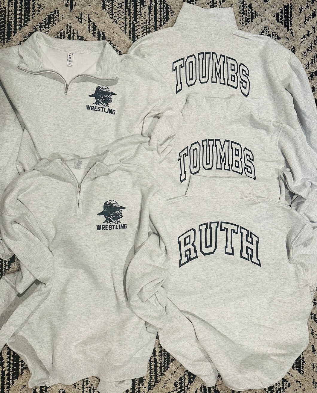 Custom 3/4 Zip Sweatshirt Front/Back