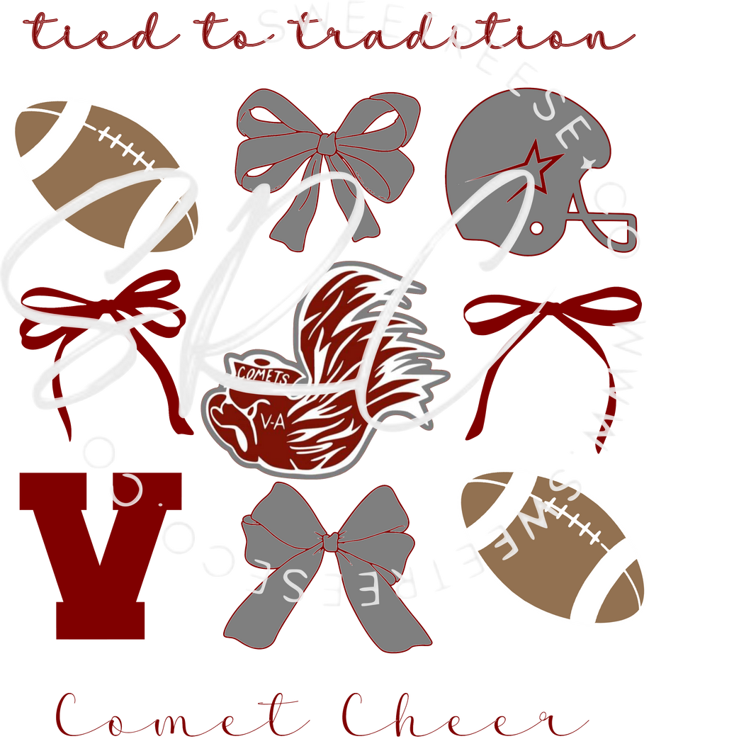 COMET CHEER TIED TO TRADITION DTF PRINT