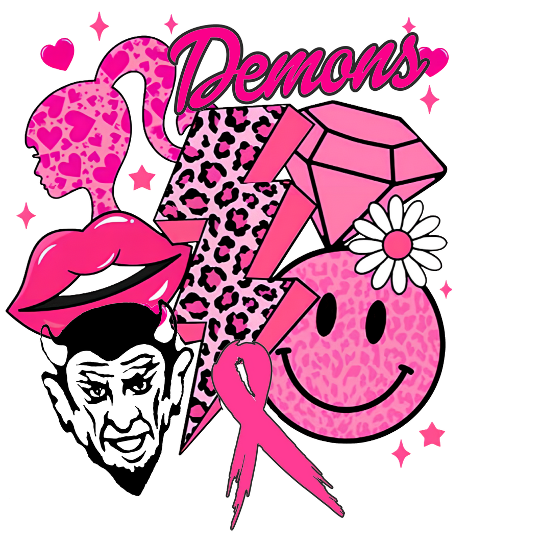 DEMONS PINKOUT DTF PRINT