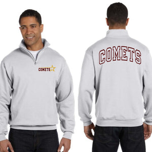 Comets 3/4 Zip Sweatshirt Front/Back