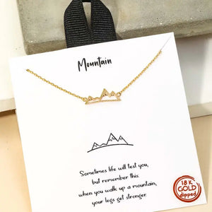 Mountain Range Necklace Gold