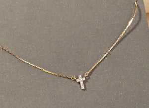 Mini Cross Gold Necklace