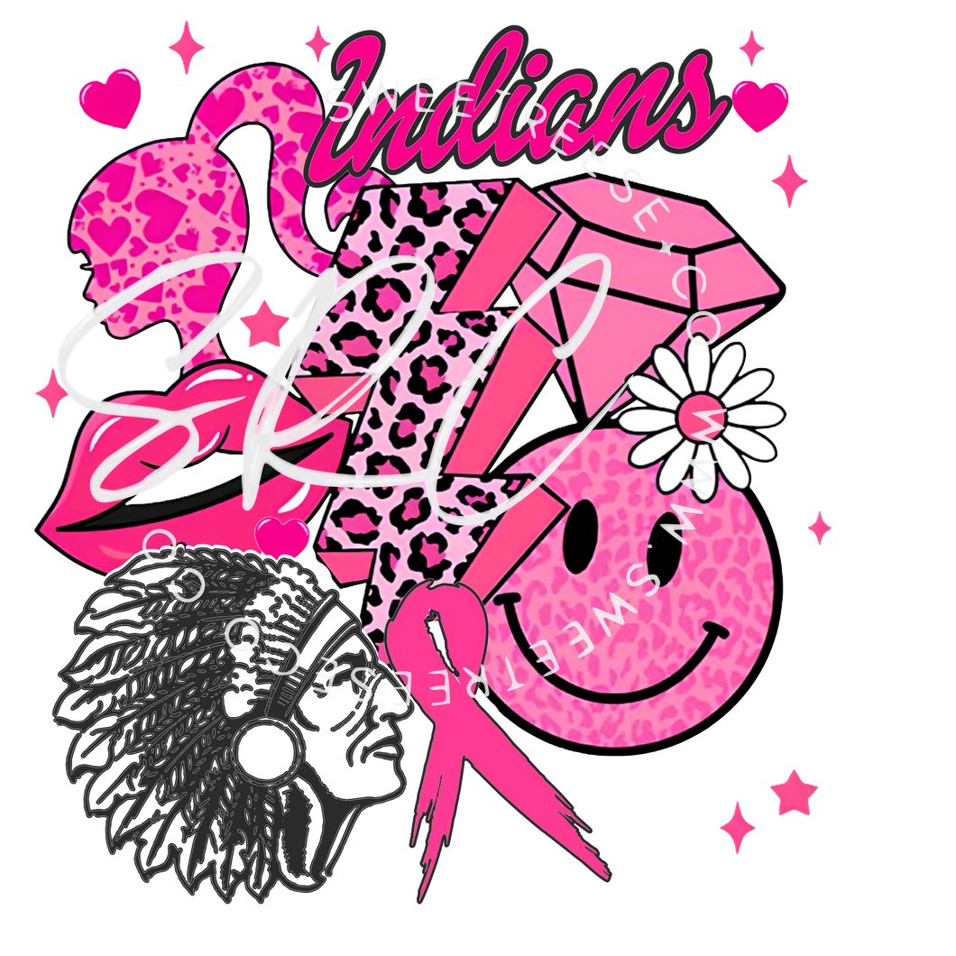 INDIANS PINKOUT DTF PRINT