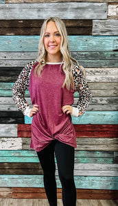 Maroon Leopard Long Sleeve