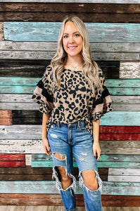 Leopard Ruffle Sleeve